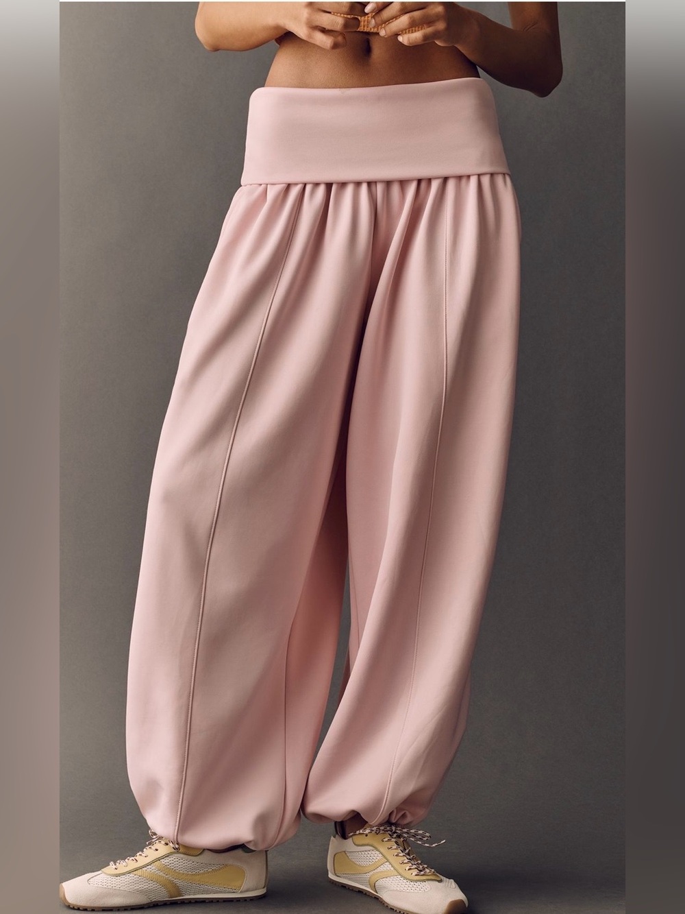 NWT - Daily Practice by Anthropologie Fold-Over Balloon Pants in Happy Pink
